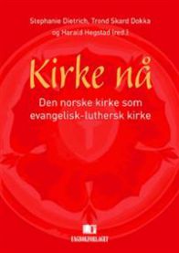 Norsk kirke som evangelisk-luthersk religion, illustrasjon av en kirke med kors foran, forsidebilde fra Fagbokforlaget