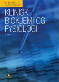 Klinisk biokjemi og fysiologi bok for medisin og sykepleie fra Gyldendal, vist med åpen side og innholdssider.