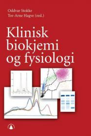 Lærebok om klinisk biokjemi og fysiologi fra Gyldendal, viser åpen bok med diagrammer og tekst innen naturvitenskap.