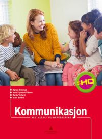 Bilde av lærebok i kommunikasjon for Helse og oppvekstfag VGS, utgitt av Gyldendal, med bokomslag og tittel.