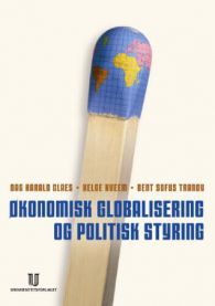 Bilde av boken "Økonomisk globalisering og politisk styring" fra Universitetsforlaget, viser bokomslag med titlen og forfatter.