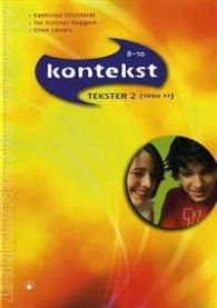 Bokomslag for Kontekst 8-10 Tekster 2 skolebok fra Gyldendal, med tittelen tydelig synlig og fargerikt design.