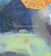 Korsvei religiøs bok fra Cappelen vist med åpen side og sidebokstaver, designet for kristne åndelige refleksjoner