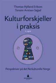 Bilde av boken "Kulturforskjeller i praksis" av Gyldendal, med omslagsdesign som illustrerer mangfold i flerkulturelle Norge.