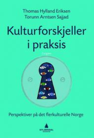 Bilde av boken "Kulturforskjeller i praksis" innen sosialantropologi, utgitt av Gyldendal, med fargerikt omslag og tittel.