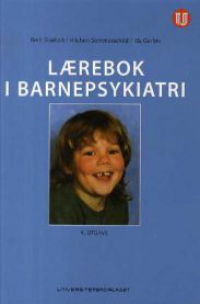 Lærebok i barnepsykiatri om psykologi med Universitetsforlaget, viser bokomslag med tittel og illustrasjon.