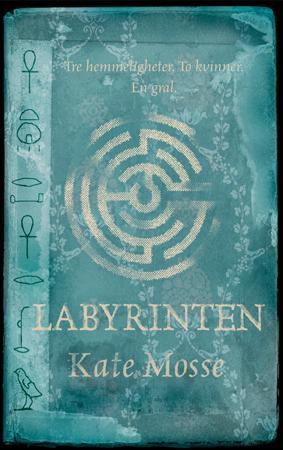 Innbundet roman "Labyrinten" av Gyldendal Norsk Forlag AS, med bokomslag og tittel synlig.