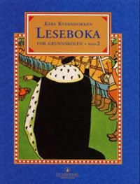 Lesebok for grunnskolen, bind 2, utgitt av Gyldendal, med tekst og bilder for barneskoleelever.