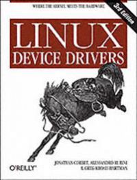 Linux Device Drivers pocketbok fra Bokia.no, viser bokens omslag med tittel og grafiske elementer innen data- og informasjonsteknologi.