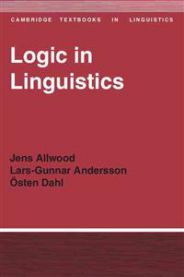 Bokomslag for "Logic in Linguistics" pocketbok av Cambridge University Press, vises med tittel og forsidegrafikk.