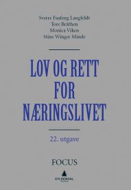 Bokomslag for 'Lov og rett for næringslivet' av Gyldendal, innbundet jusbok med juridiske temaer for næringslivet