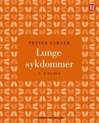 Nærbilde av medisinsk bok om lungesykdommer fra Universitetsforlaget, med diagrammer og tekst om lungesykdommer.