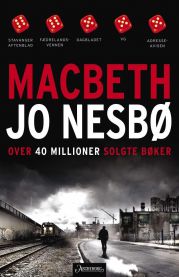 Bokbilde av "Macbeth" roman av Aschehoug, innbundet utgave med illustrasjoner på forsiden.