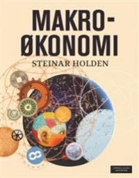 Bilde av bokomslag for "Makroøkonomi" innen samfunnsøkonomi, utgitt av Cappelen Damm, med tittel og design på forsiden