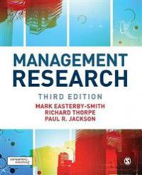 Bokomslag for Management Research (Pocket) om ledelse, utgitt av Sage Publications, med en profesjonell design og tittel.