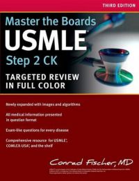 Bokomasteren for USMLE Step 2 CK i medisin og sykepleie, med tittelen "Master the Boards" på forsiden, hvit bakgrunn.