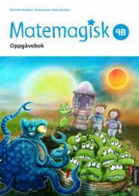 Matemagisk 4B oppgavebok for barneskole, utgitt av Aschehoug, med matteoppgaver og øvelser for yngre elever