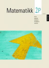 Åpen mattebok for VGS, Matematikk 2P fra Aschehoug, med tall og matematiske symboler på sidene.