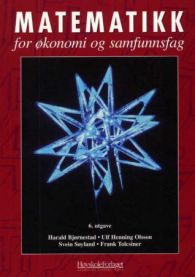 Bilde av boken "Matematikk for økonomi og samfunnsfag" fra Høyskoleforlaget, fokus på økonomi, finans og ledelse.