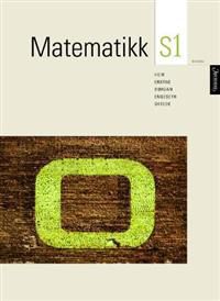 Matematikk S1 lærebok for videregående skole, utgitt av Aschehoug, med grafiske diagrammer og matematiske formler.