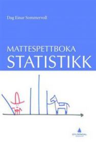 Mattematteboka om statistikk fra Gyldendal, viser en åpen side med diagrammer og forklaringer i matematikk og naturvitenskap.