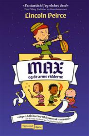 Bilde av barnebok "Max og de arme ridderne" innbundet, utgitt av Vigmostad og Bjørke, med illustrasjoner og bokomslag.