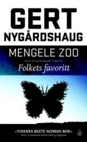 Bokomslag for Mengele Zoo av Cappelen Damm, pocketutgave av geografi-kvalifikatorer, med fargerik illustrasjon og tittel.
