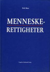 Bilde av boken "Menneskerettigheter" fra Cappelen, juridisk bok om menneskerettigheter med tekst og omslag.