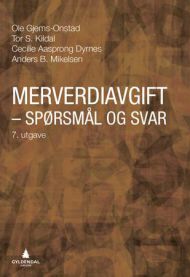 Bokomslag for "Merverdiavgift – spørsmål og svar" av Gyldendal, jus, med hvitt og blått design og tittelen tydelig.