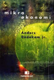 Bok om mikroøkonomi innen samfunnsøkonomi, utgitt av Fagbokforlaget, med åpen bok og notater på side.