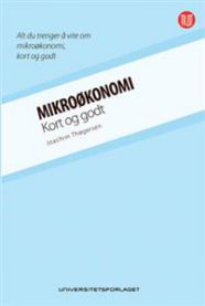 Mikroøkonomi kort og godt bok av Universitetsforlaget, samfunnsøkonomi, åpen bok med diagrammer og tekst.