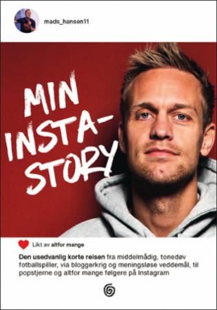 Åpen innbundet min instastory-bok med fokus på memoarer og biografier, utgitt av Kagge forlag, viser bokens omslag.