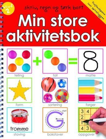 Min store aktivitetsbok. Nivå 2. Skriv, regn og tørk bort. 1 bok, 1 tusjpenn