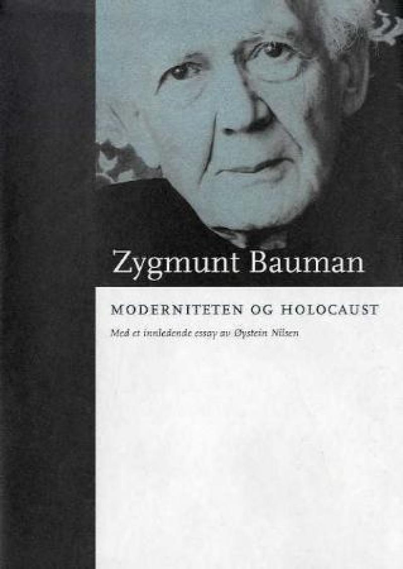 Bokomslag for "Moderniteten og Holocaust" av De norske bokklubbene, innbundet filosofibok om modernitet og Holocaust