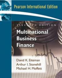 Pocket-bok om multinasjonal bedriftsfinansiering med Pearson/Addison-Wesley, viser finansrelaterte konsepter og diagrammer.