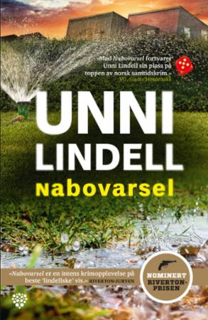 Nabovarsel pocketbok av Norsk skjønnlitteratur for voksne, utgitt av Bonnier norsk forlag AS, med omslagsillustrasjon.