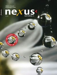 Nexus naturfag VG1 lærebok for videregående skole, utgave fra Aschehoug, vist med bokomslag og innsidebilder