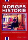 Bokomslag for Norges historie, norsk innvandrere, utgitt av Grøndahl og Dreyer, viser en illustrasjon av Norges landskap og historie