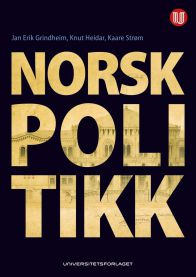 Bilde av en bok om norsk politikk utgitt av Universitetsforlaget, med tittelen "Norsk politikk" og et coverdesign.