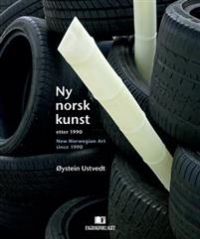 Bokomslag for "Ny norsk kunst" av Fagbokforlaget, viser bilder av moderne norsk kunstverk siden 1990.