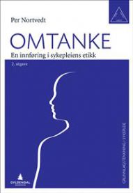 Sykepleie Omtanke fra Gyldendal, bokomslag med tittel og design, som illustrerer omsorg og medmenneskelighet
