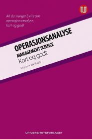Bok om operasjonsanalyse og management science i bedriftsøkonomi, utgitt av Universitetsforlaget, vist med bokomslag.