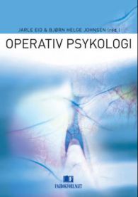 Bilde av boka "Operativ psykologi" av Fagbokforlaget, med omslag i blått og hvitt, som viser tittelen tydelig.