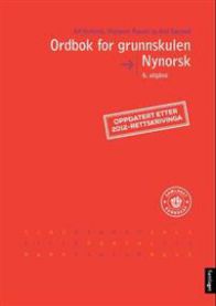 Ordbok for grunnskulen av Samlaget med ordforklaringar, synonymer og fulle bøyingsformer, for elever og lærere.