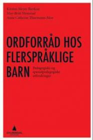 Bilde av pedagogisk materiale om ordforråd hos flerspråklige barn fra Gyldendal, fokusert på pedagogikk og spesialpedagogiske utfordringer.