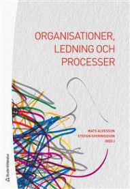 Bok om organisasjoner, ledelse og prosesser fra Bokia.no, viser en åpen bok med diagrammer og notater om organisasjonsutvikling