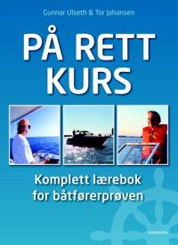 Bok med tittelen På rett kurs, Cappelen, innbundet, om førerkort, vises med åpen side og kursmateriale.