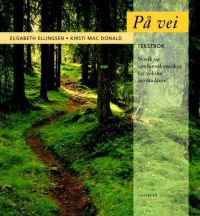 Bokforside av På vei arbeidsbok (Pocket) for norsk for innvandrere, utgitt av Cappelen, med norsk tekst og illustrasjoner