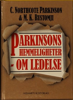 Bokomslag for "Parkinsons hemmeligheter - om ledelse" i innbundet utgave, med tittel og forlagstekst.