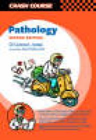 Bilde av "Pathology (Pocket)" i medisink og sykepleie, utgitt av Elsevier, viser en åpen medisinsk bok med patologibilder og tekster.